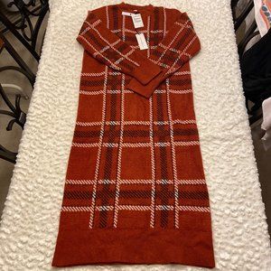 NWT Treasure & Bond Plaid Long Sleeve Sweater Dress